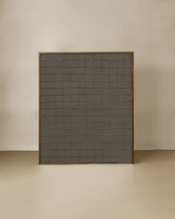 Tableau gris décoratif sur toile de coton avec cadre en bois peint à la main à la peinture à l'huile en différentes tailles