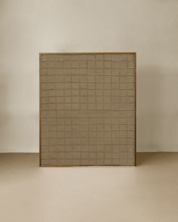 Tableau marron décoratif sur coton avec cadre en bois peint à la main à la peinture à l'huile en différentes tailles