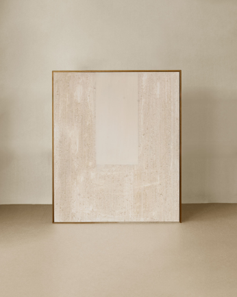 Tableau beige-marron décoratif sur coton avec cadre en bois peint à la main à la peinture à l'huile en différentes tailles