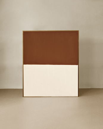 Tableau tuiles et blanc décoratif sur coton avec cadre en bois peint à la main à la peinture à l'huile en différentes tailles