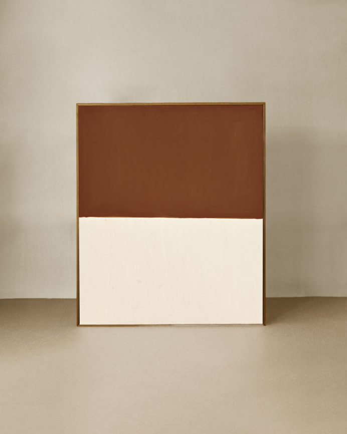 Tableau tuiles et blanc décoratif sur coton avec cadre en bois peint à la main à la peinture à l'huile en différentes tailles