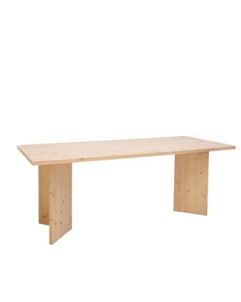 Table de salle à manger en bois massif en ton naturel en différentes tailles