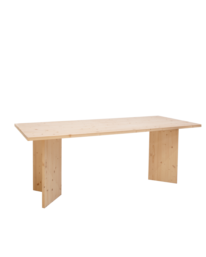 Table de salle à manger en bois massif en ton naturel en différentes tailles