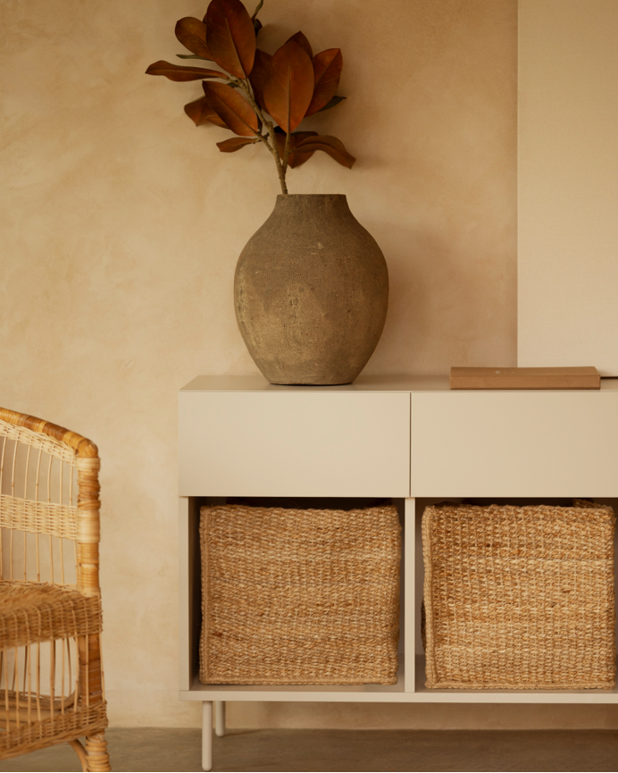 Buffet avec 4 tiroirs laqué en teinte sable de 176x40cm