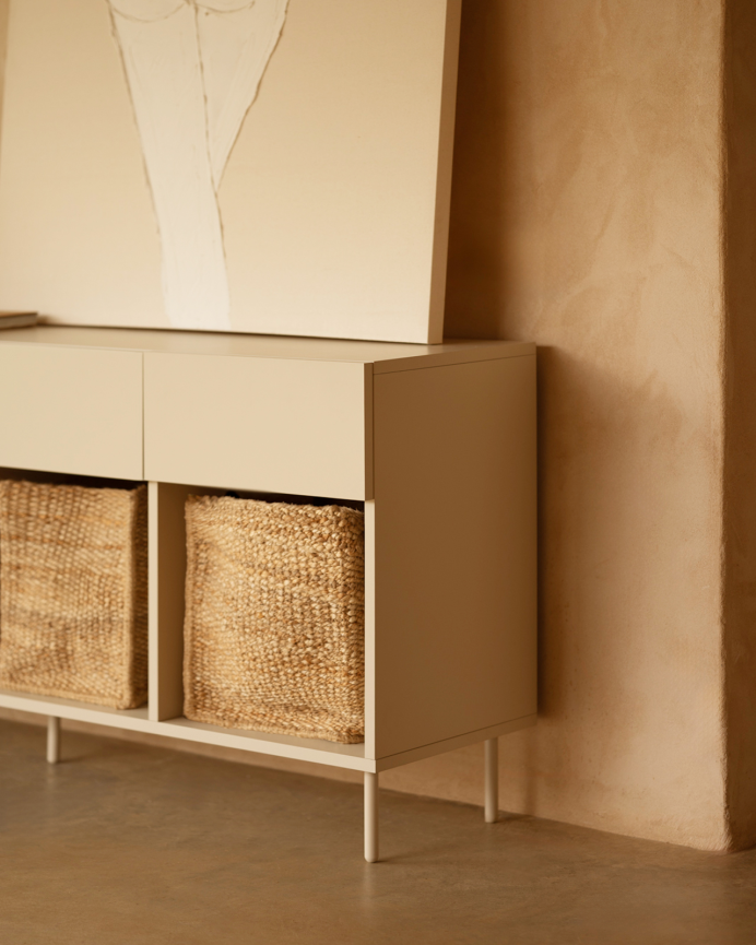 Buffet avec 4 tiroirs laqué en teinte sable de 176x40cm
