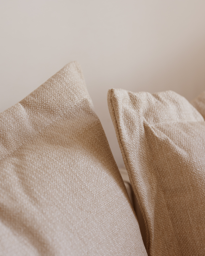 Canapé avec chaise longue droit ton beige en différentes tailles