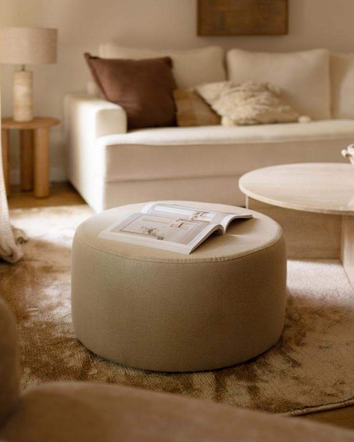 Pouf en ton naturel de 60x34cm