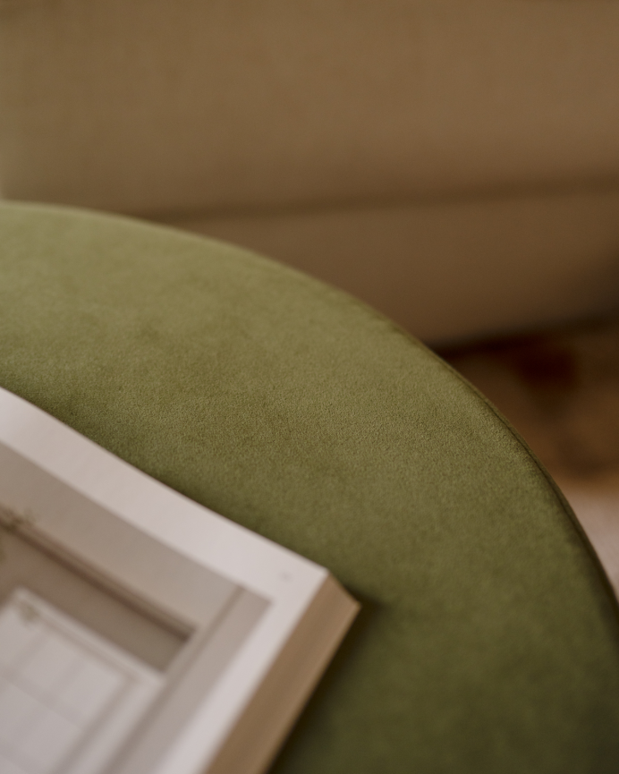 Pouf en ton vert de 60x34cm