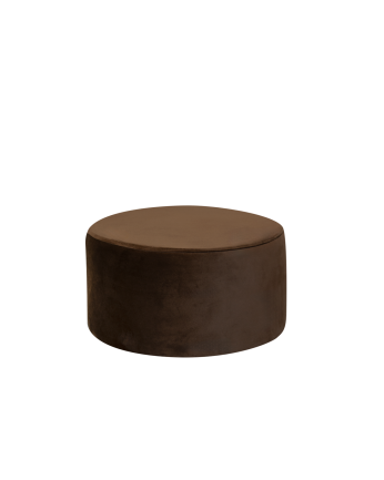 Pouf en ton brun de 60x34cm