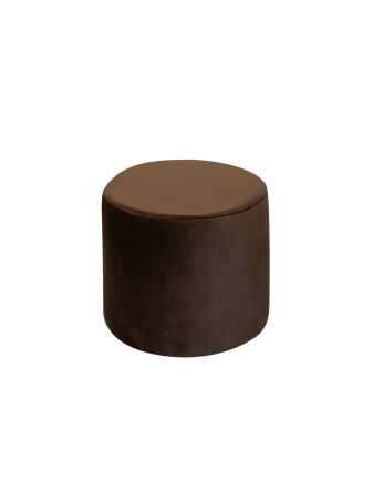 Pouf en ton brun de 44x42cm