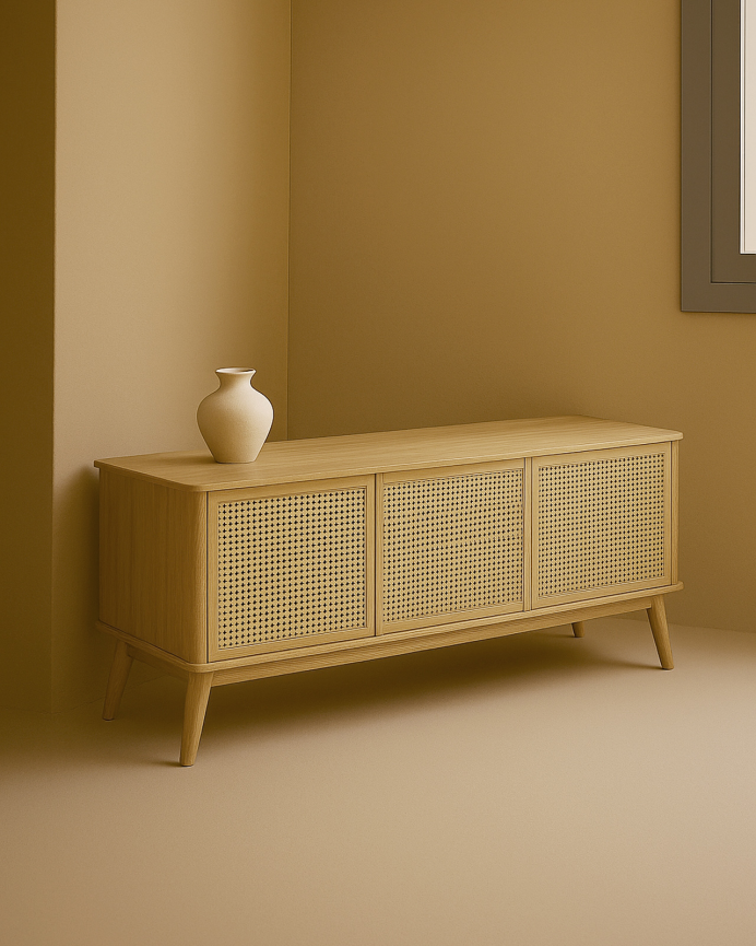 Buffet en bois massif couleur naturel 175x75 cm