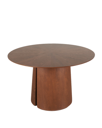 Table de salle à manger en placage chêne massif noyer 120x75cm