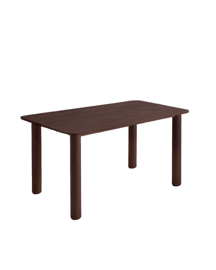 Table à manger en placage de chêne en ton noyer en plusieurs dimensions