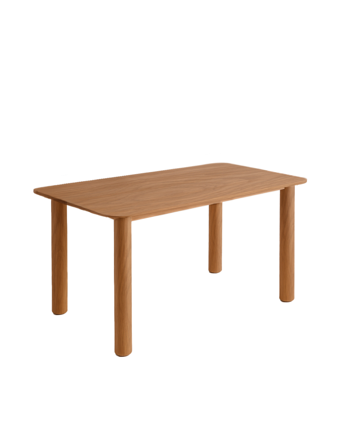 Table à manger en placage de chêne en ton naturel en plusieurs dimensions