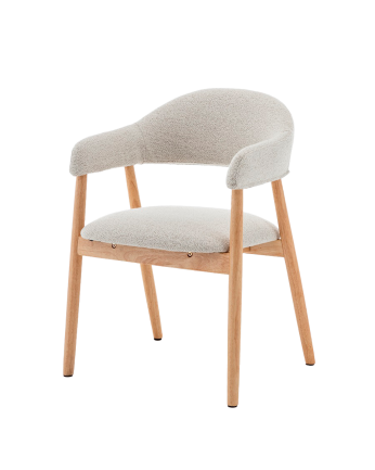 Chaise en tissu en ton blanc de 81x55cm