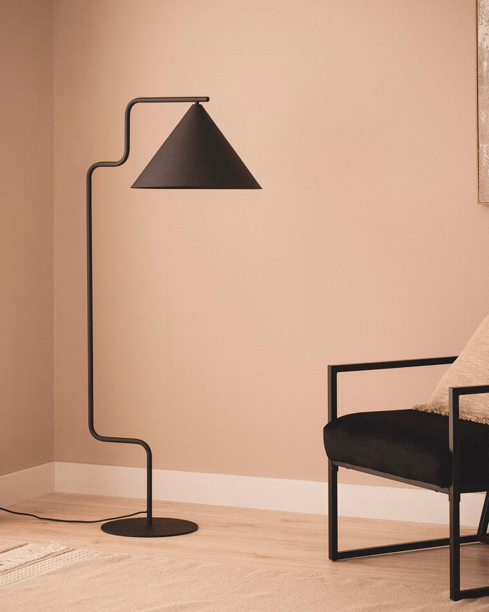 Lampe sur pied d aluminium noir de 130cm