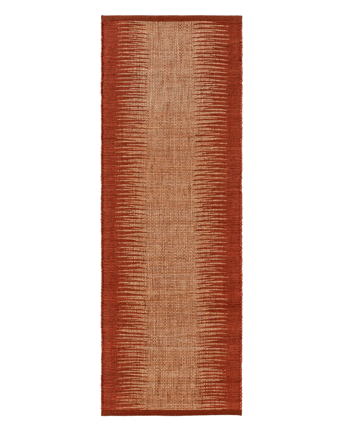 Tapis couloir de coton et jute terre cuite dans plusieurs mesures