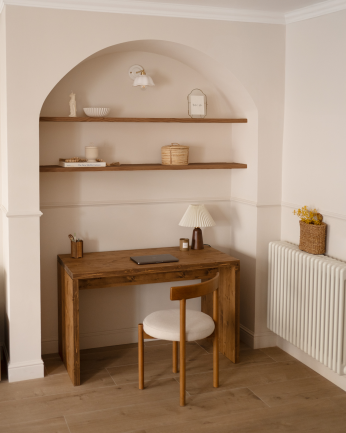 Table de bureau en ton chêne foncé en varias medidas