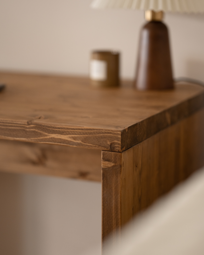 Table de bureau en ton chêne foncé en varias medidas