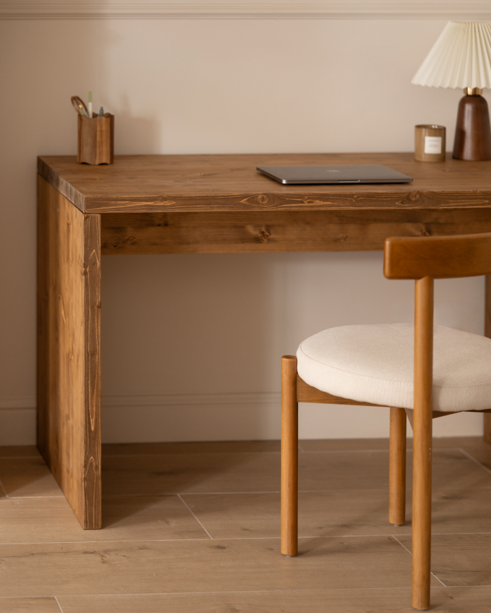 Table de bureau en ton chêne foncé en varias medidas