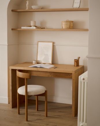 Table de bureau en ton chêne moyen en varias medidas