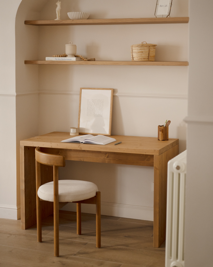 Table de bureau en ton chêne moyen en varias medidas