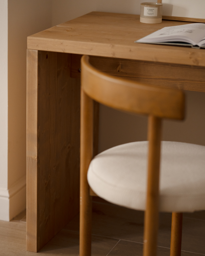 Table de bureau en ton chêne moyen en varias medidas