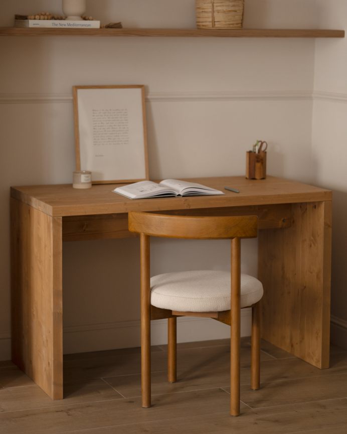 Table de bureau en ton chêne moyen en varias medidas