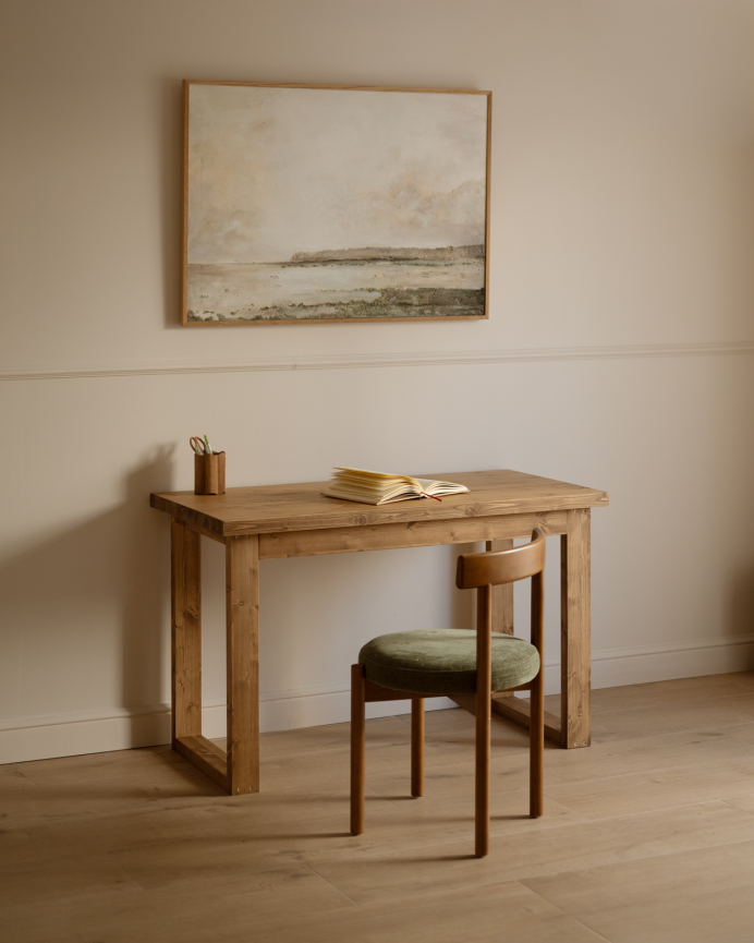 Table de bureau en ton chêne foncé en varias medidas