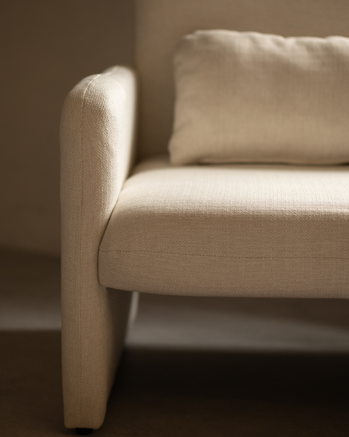 Fauteuil revêtu en tissu blanc 75x79cm