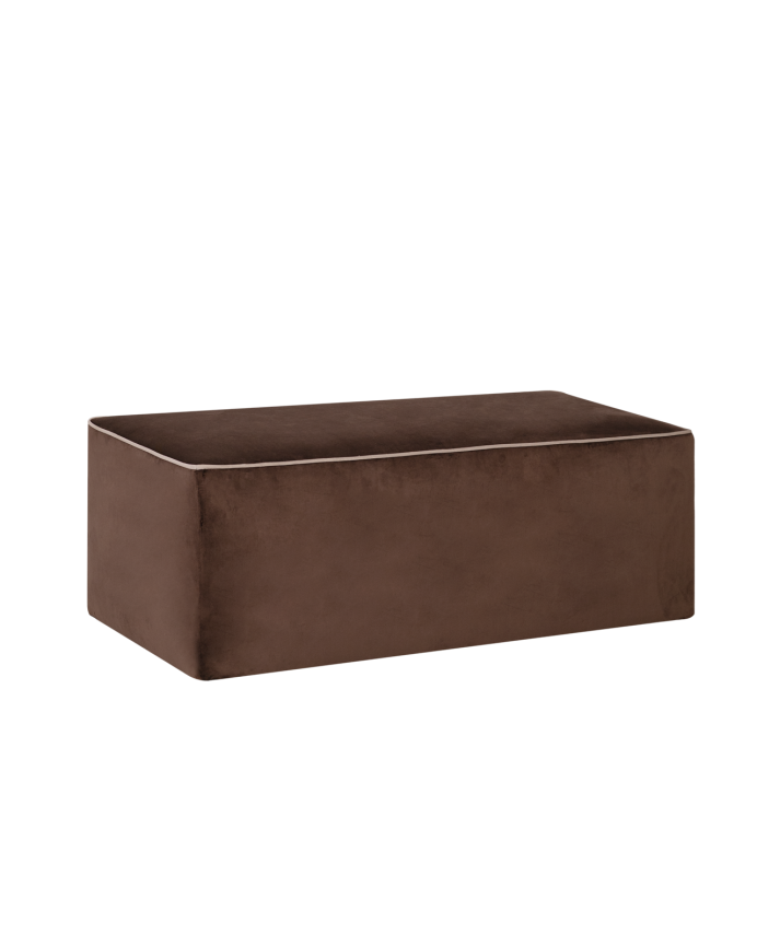 Banc en velours marron 122x42cm