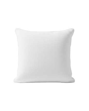 Coussin carré en polyester déhoussable de couleur blanche avec passepoil blanc en plusieurs tailles