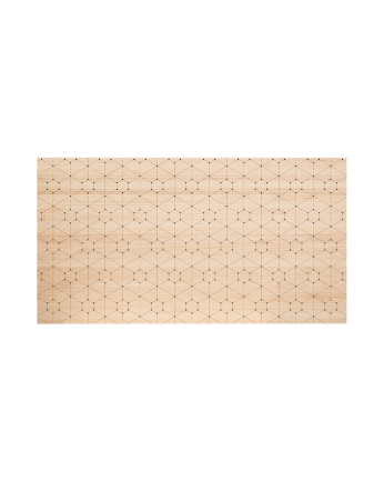Testiera in legno massello con motivo a punti e linee decapato in varie misure