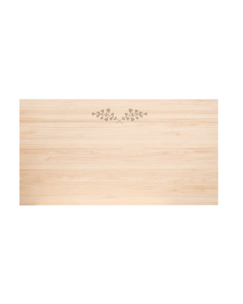 Testata del letto in legno massello con motivo Foglie beige decapato di varie misure