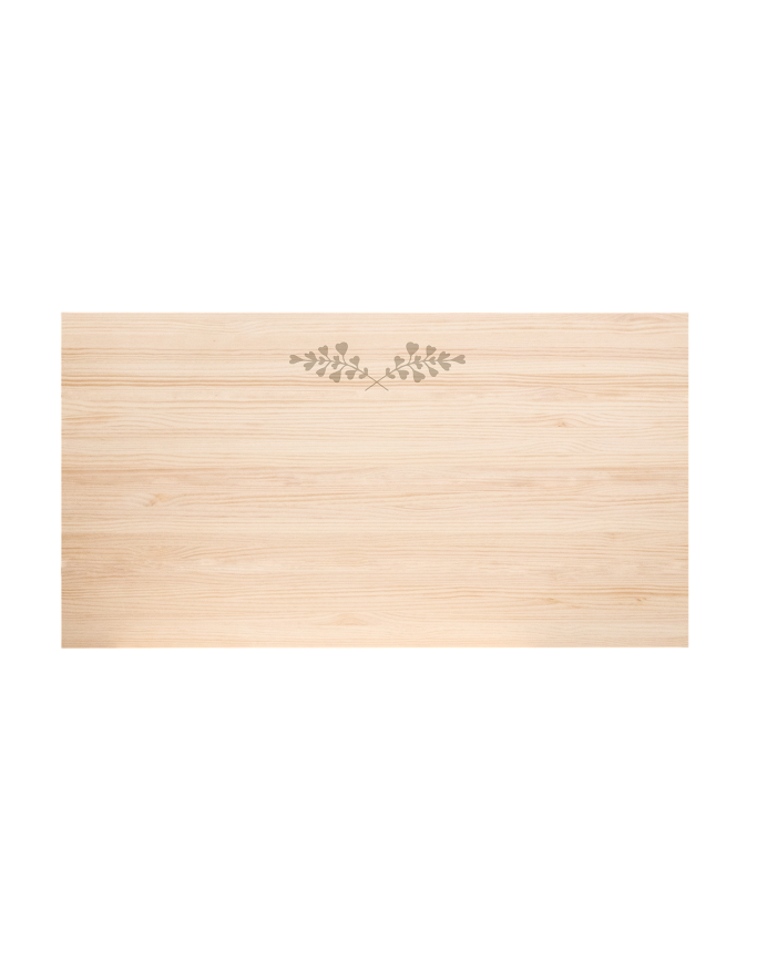 Testata del letto in legno massello con motivo Foglie beige decapato di varie misure