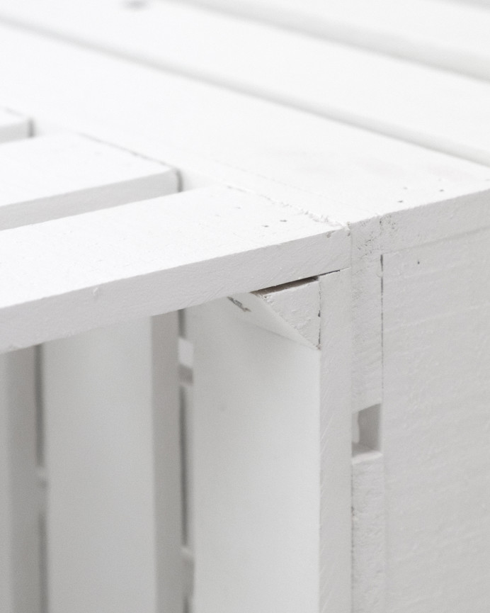 Tavolino in legno massello di colore bianco 75x75x32,5cm