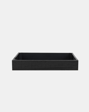 Scatola piccola in legno massello di colore nero 49x30,5x7,5cm