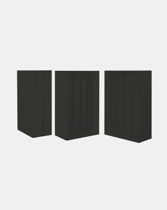 Scatola media in legno massello colore nero 49x30,5x17,5cm
