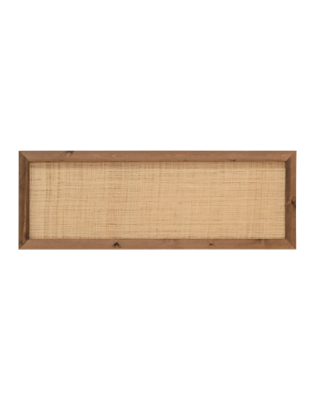 Testiera in legno massiccio e rafia in tonalità di rovere scuro di varie dimensioni