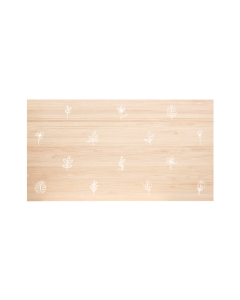 Testiera in legno massello con motivo floreale one line in tono naturale di varie misure