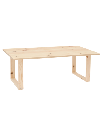 Tavolo da centro in legno massello con finitura naturale di 120x60cm