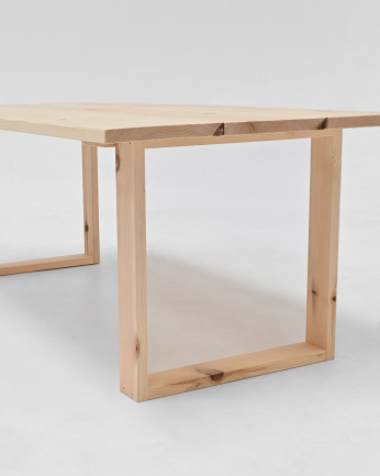 Tavolo da centro in legno massello con finitura naturale di 120x60cm