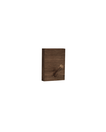 Appendiabiti da parete in legno massello color noce di 8x6cm
