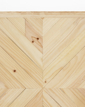 Testiera in legno massello in stile etnico in tono naturale di 80x165cm