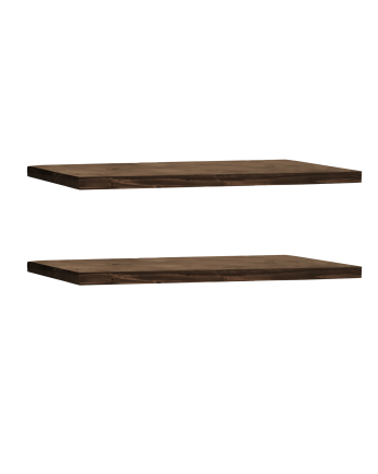 Pacchetto 2 mensole flottanti in legno massello colore noce in varie dimensioni