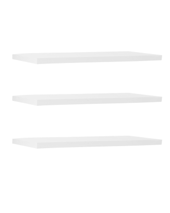 Pacchetto di 3 mensole galleggianti in legno massello bianche di varie misure