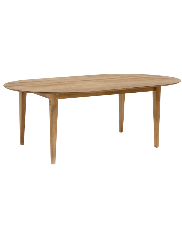Tavolo da pranzo ovale in legno massello in tonalità di rovere scuro di varie dimensioni