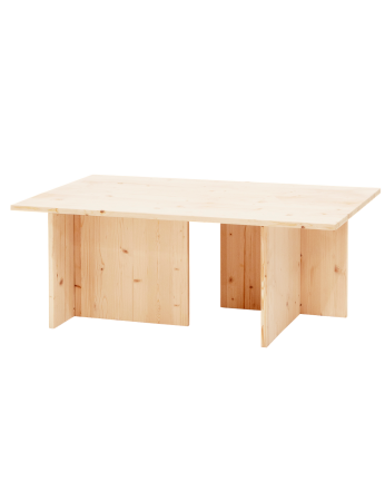 Tavolino da salotto in legno massello tonalità naturale 40x100cm