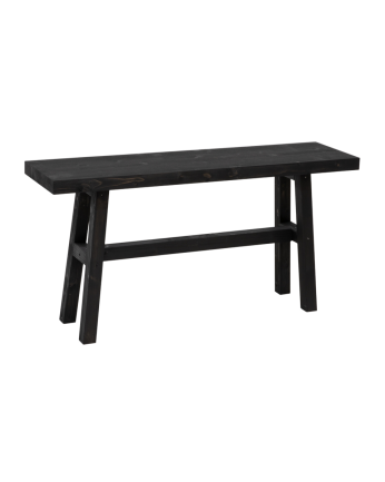 Panchina in legno massello di colore nero di 100x50cm