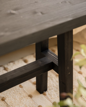 Panchina in legno massello di colore nero di 100x50cm